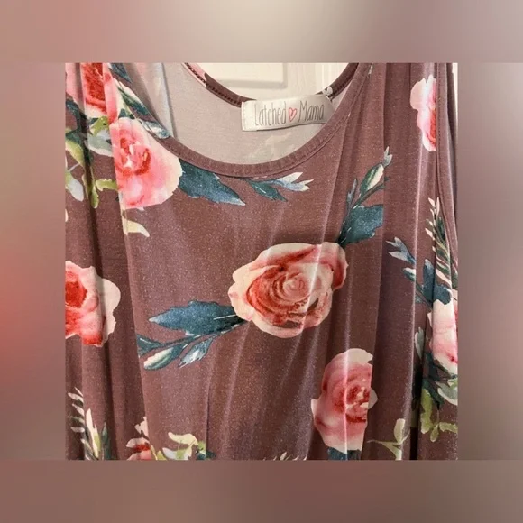 Latched Mama Floral Tank Top XXL Nursing Shirt - Picture 2 of 2